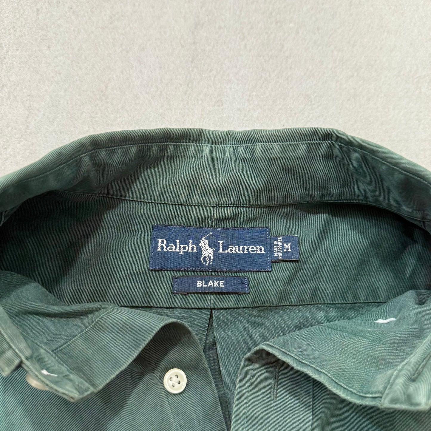 Ralph Lauren Blake Mens Hunter Green Cotton Button-Down Shirt Long Sleeve Size M