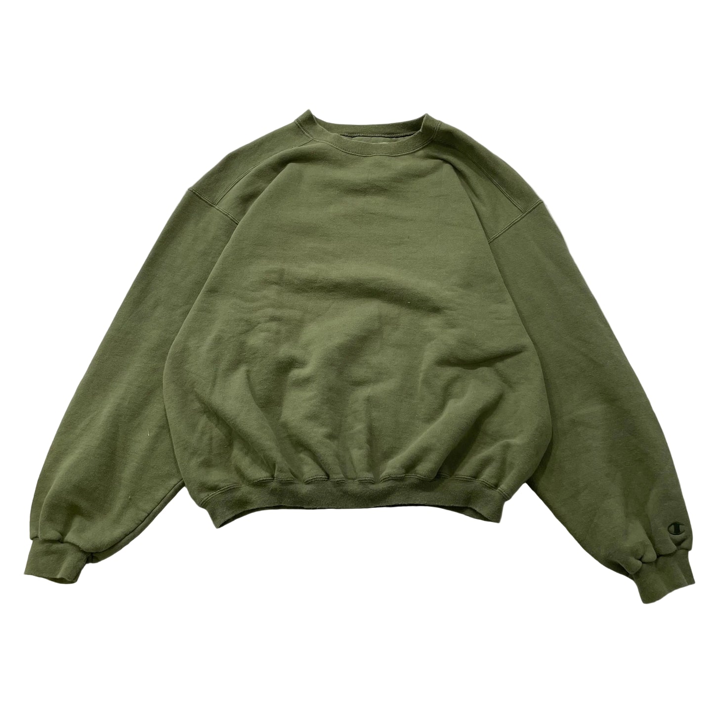 Champion Men's Olive Green Crewneck Fleece Sweatshirt Pullover Classic Size XL