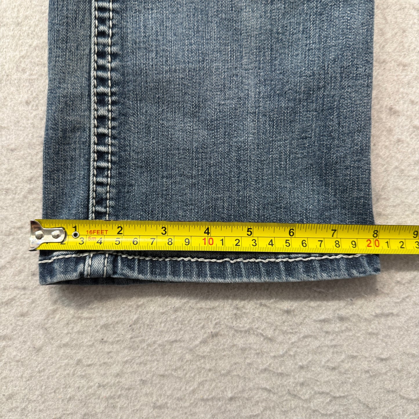 Grace Women's Blue Bootcut Denim Jeans Rhinestone Embelishement Classic Size 27