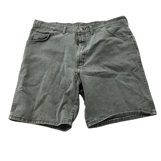 Vintage Wrangler Hero Originals Men's Sage Green Denim Shorts Pockets Size W38