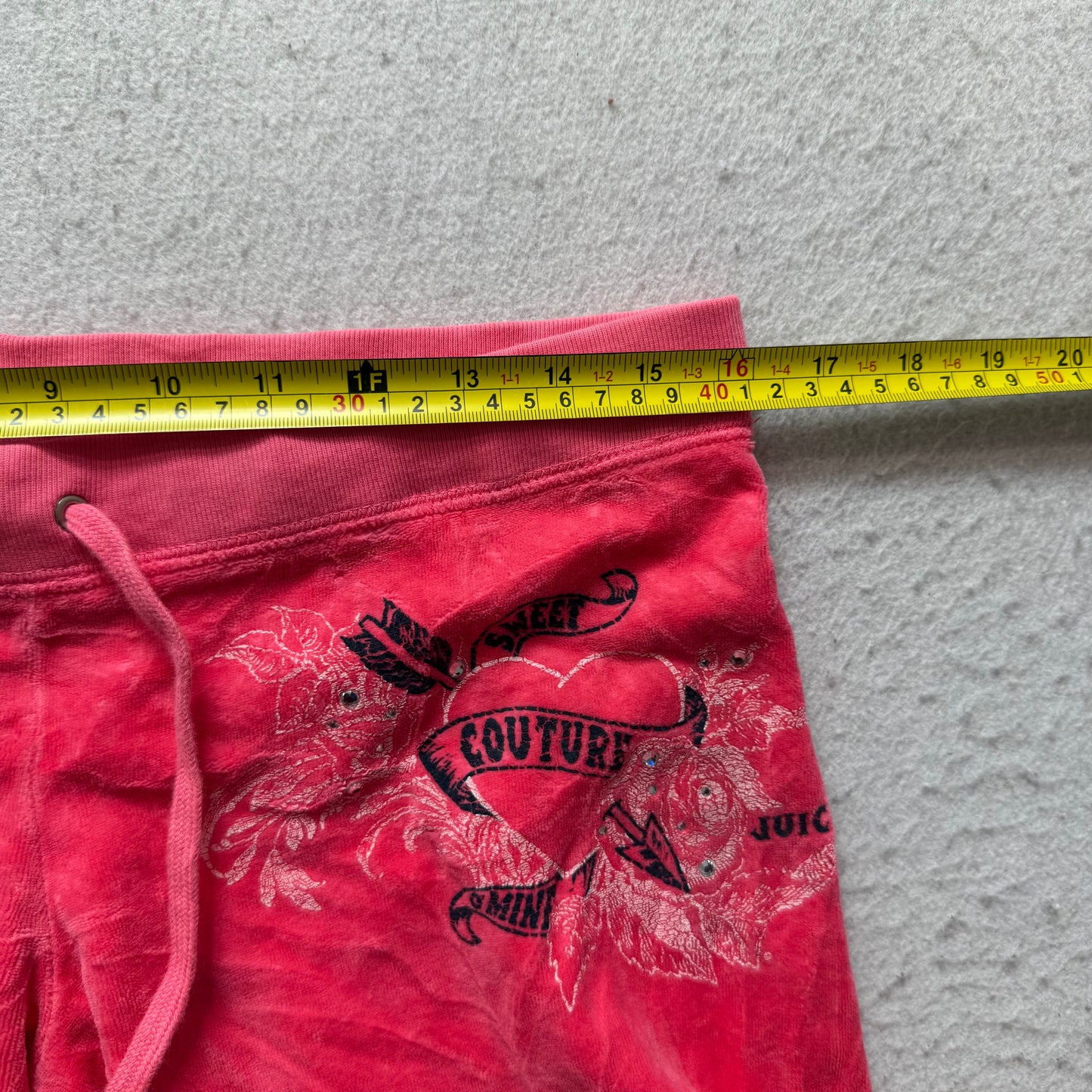 2003 Juicy Couture Sweet Couture O’Mine Hot Pink Velour Flared Track Pant Size S