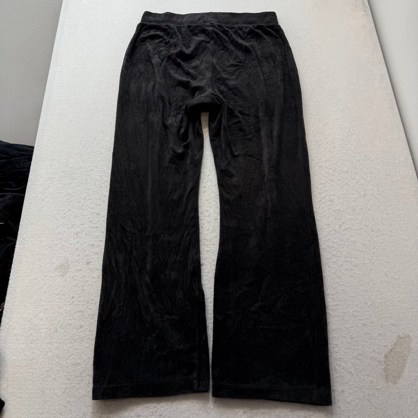 Vintage Juicy Couture Women's Charcoal Velour Tracksuit Set Jacket & Pant Size L