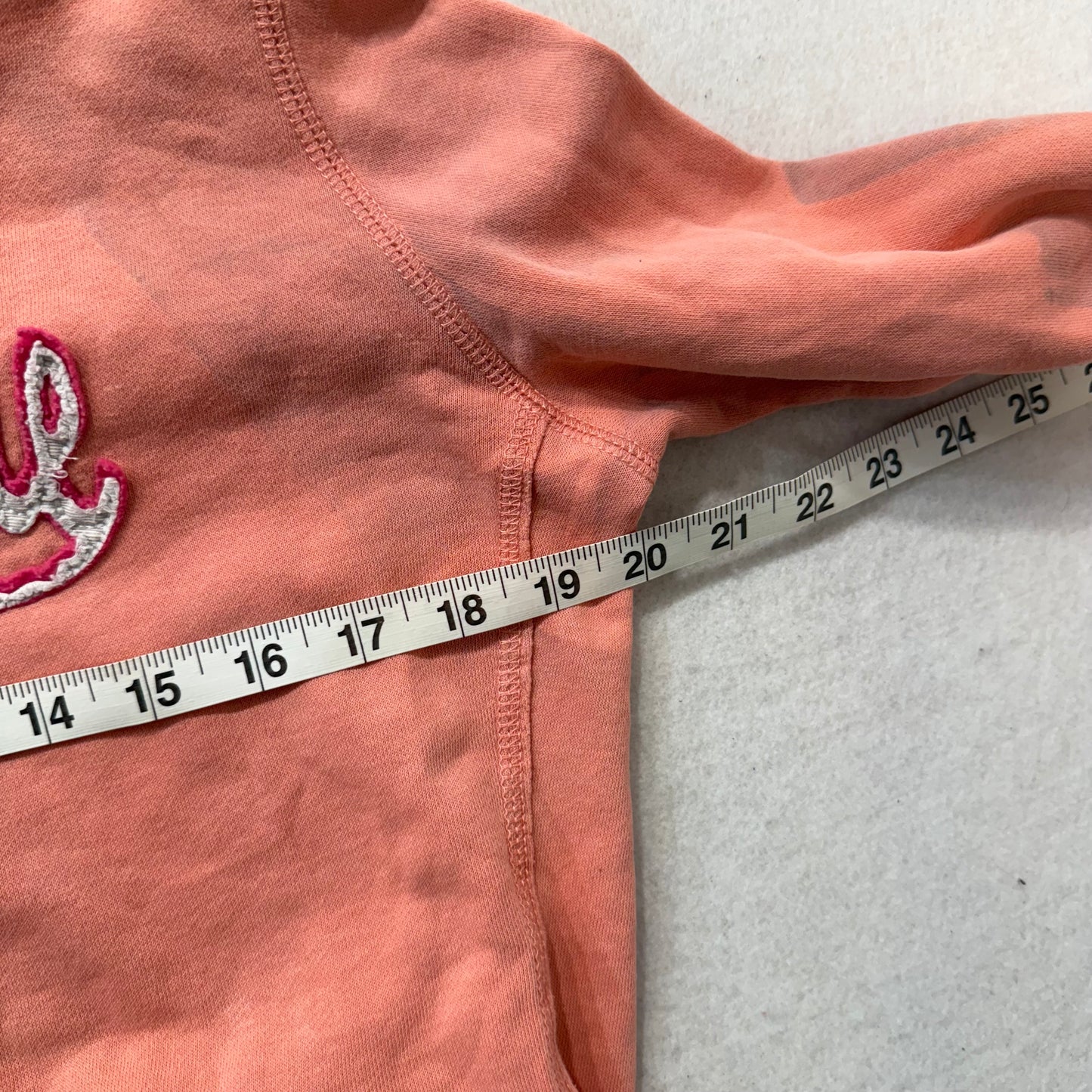 Aeropostale Salmon Pink Full Zip Hoodie Jacket Appliqué Logo Size M