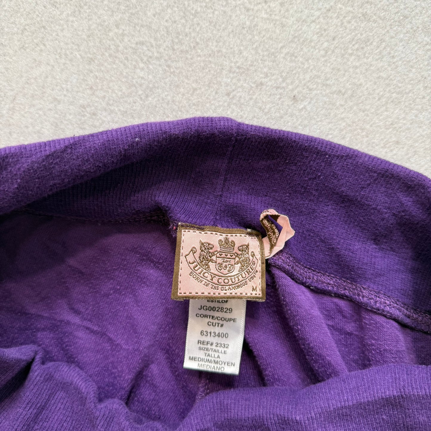 Juicy Couture Women's Deep Purple Velour Flare Leg Track Pants Drawstring Size M