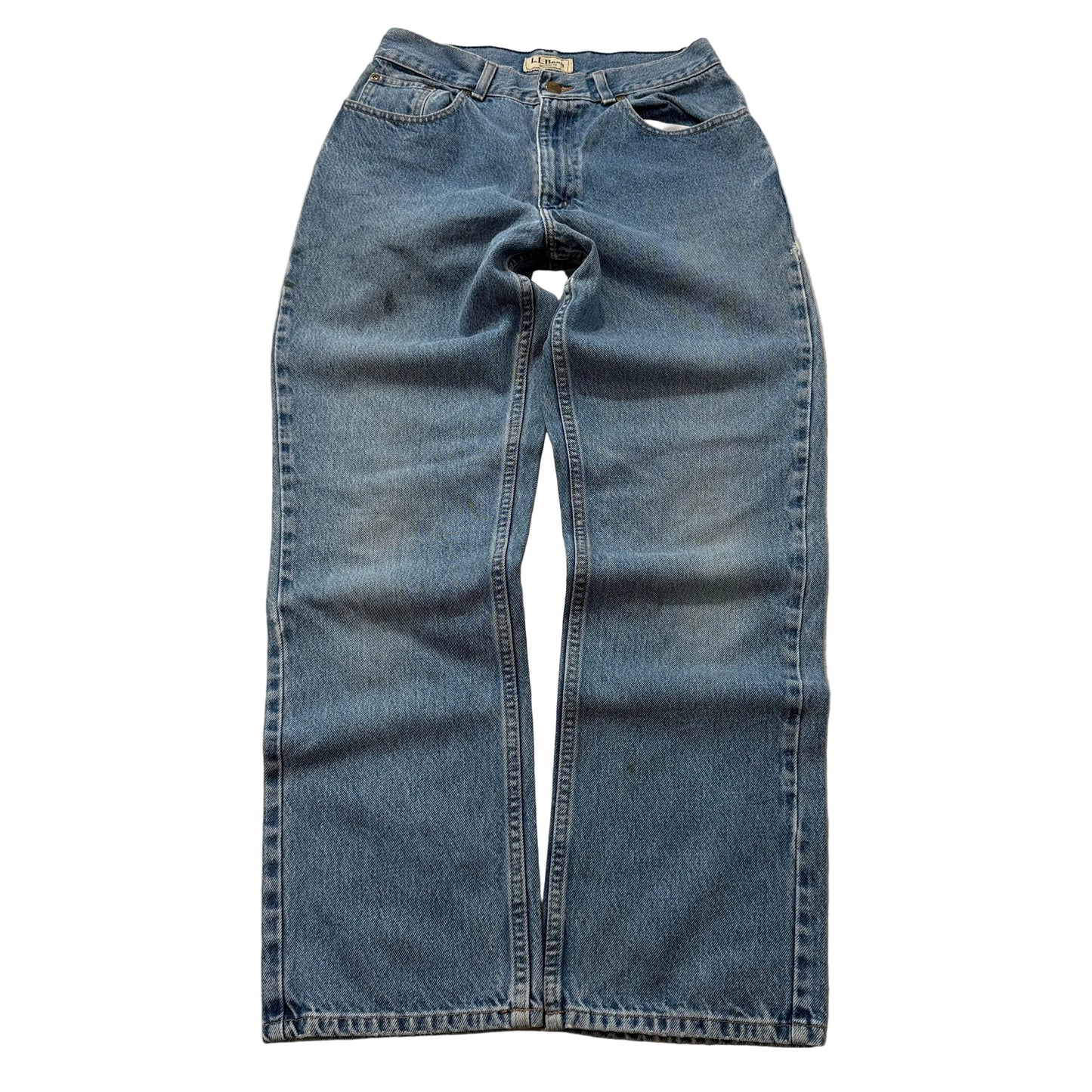 L.L.Bean Original Fit Women's Blue Straight Denim Jeans Zip-Fly Classic Size 10
