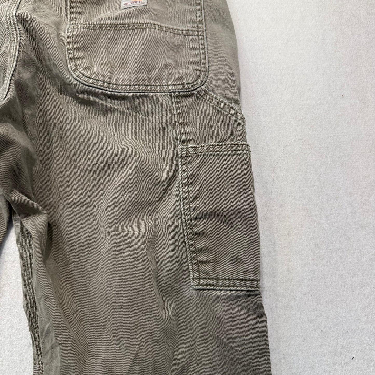 Carhartt Men's Army Green Straight Leg Dungaree Pant Utility Pockets Size 34