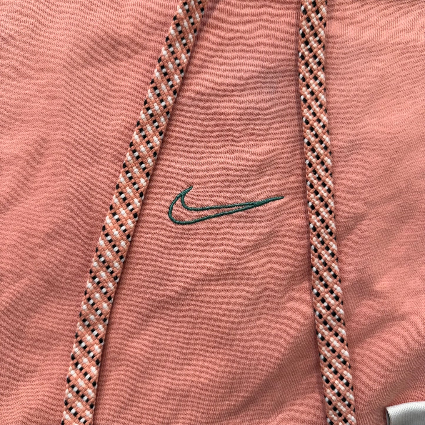 Nike Pink Pullover Hoodie with Front Pocket and Zip Detail Size M
