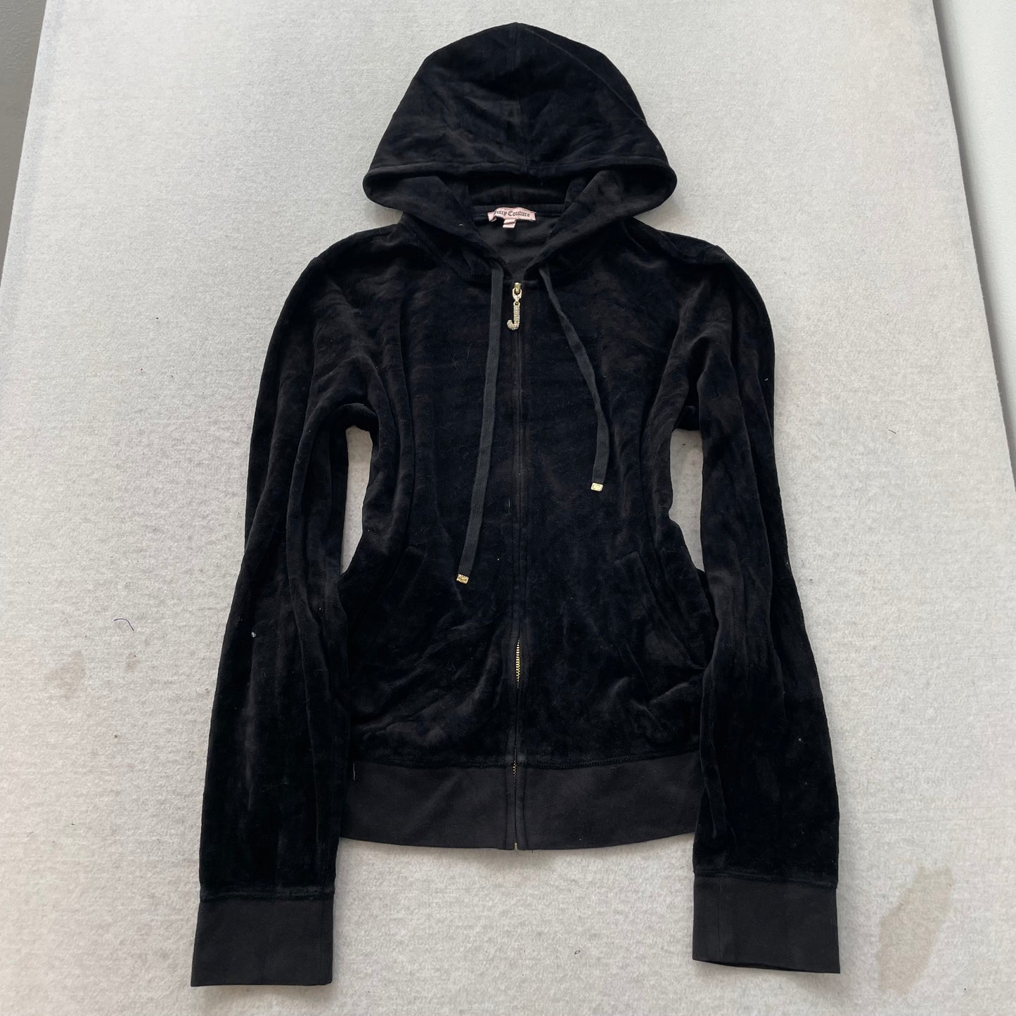 2003 Vintage Juicy Couture Scottie Dog Womens Black Velour Tracksuit Set Size XL