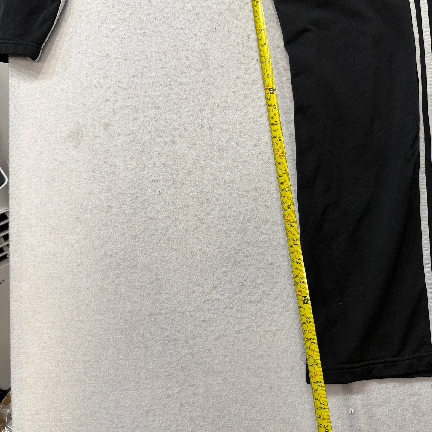 Adidas Women's Black Wide Leg High Rise Track Pant Drawstring 3-Striped Logo - M