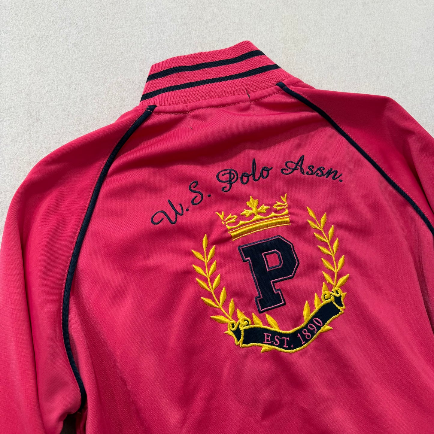 U.S. Polo Assn. Women's Hot Pink Full Zip Track Jacket Embroidered Logo Size L