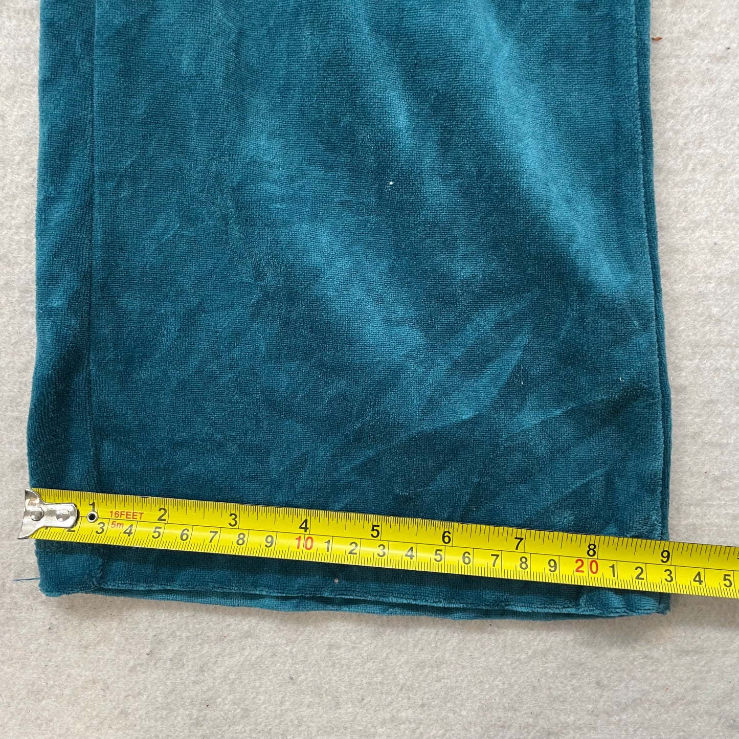 Vintage Juicy Couture Women's Teal Velour Flared Track Pants Pockets Y2k Size S