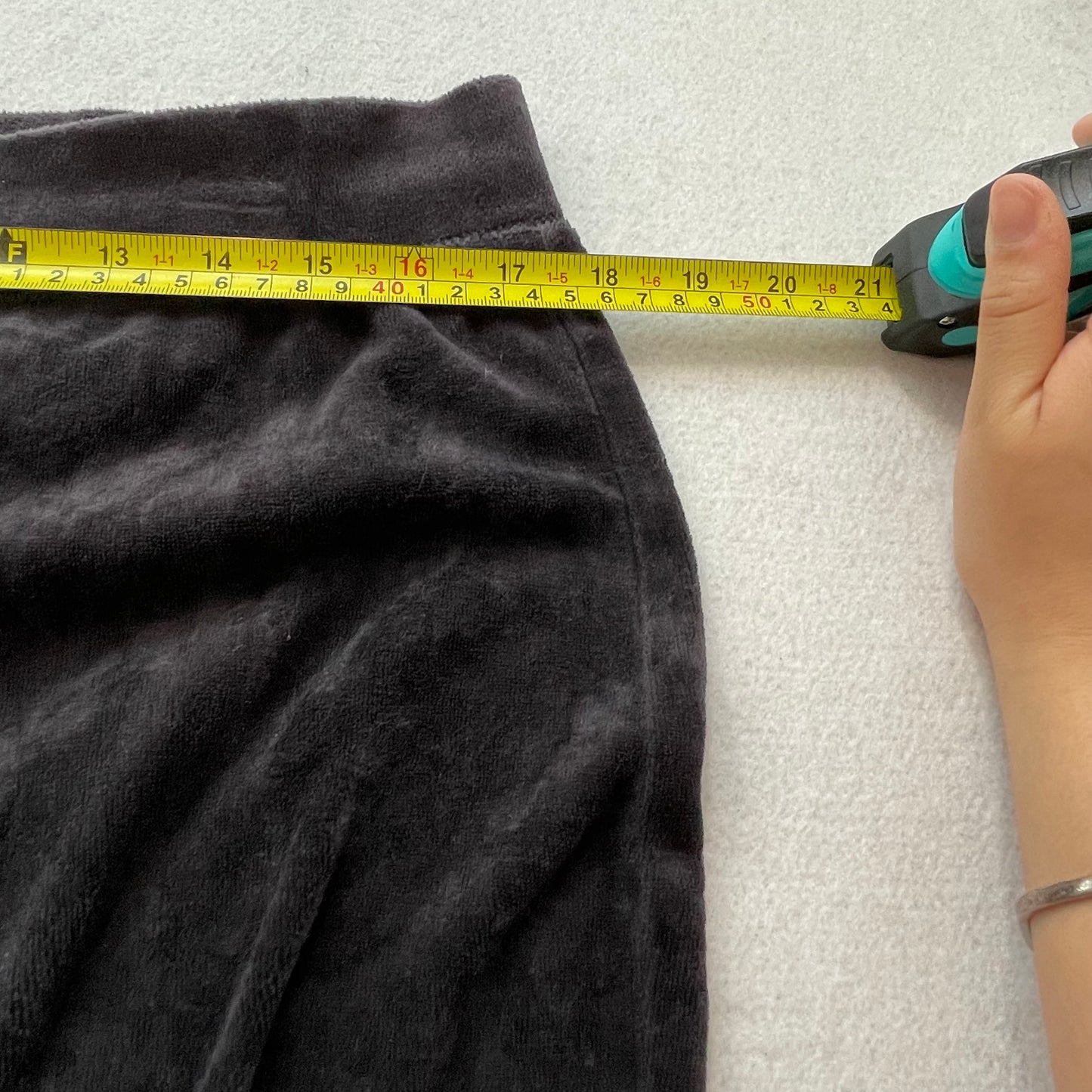 Vintage Juicy Couture Women's Deep Charcoal Velour Wide Leg Track Pant Size L