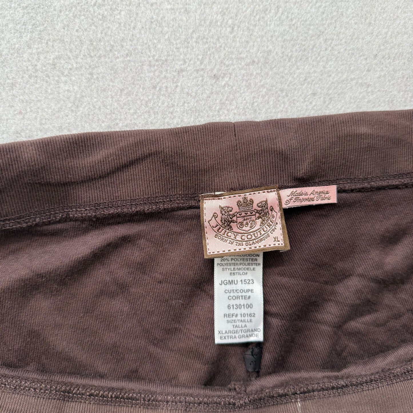 Juicy Couture Women's Dark Brown Terry Cloth Wide Leg Flared Track Pants Size XL
