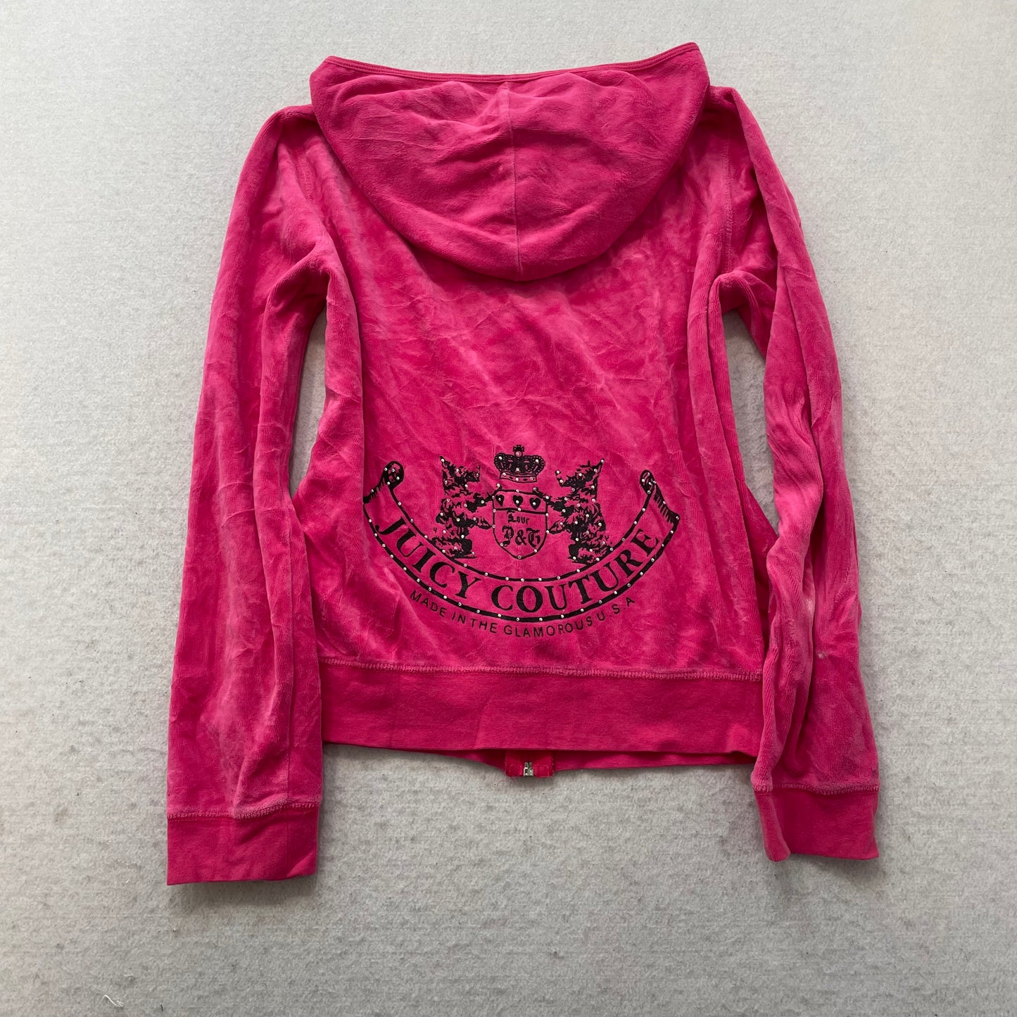 Vintage Juicy Couture Scottie Dogs Women's Hot Pink Velour Tracksuit Set Size L