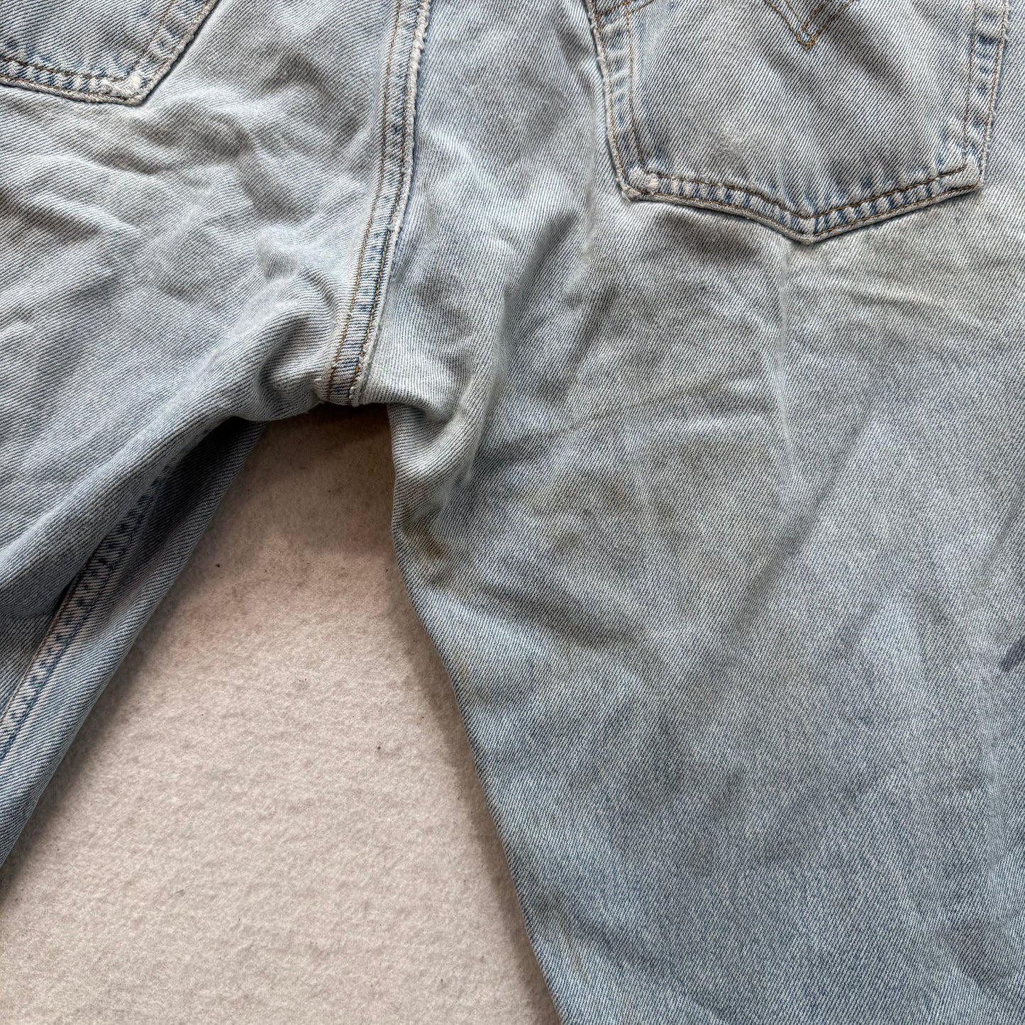 Levi's Strauss & Co Mens Blue Denim Cut-Off Shorts Button Fly Frayed Hem Size 40
