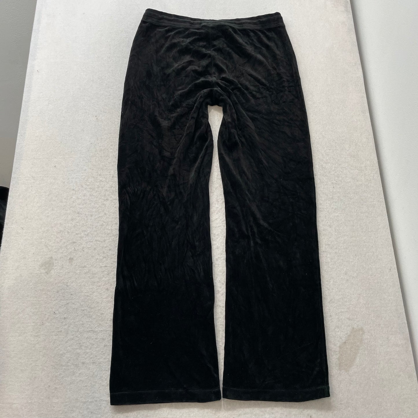 Juicy Couture Women's Black Velour Tracksuit Set Hoodie & Flared Pant Size M