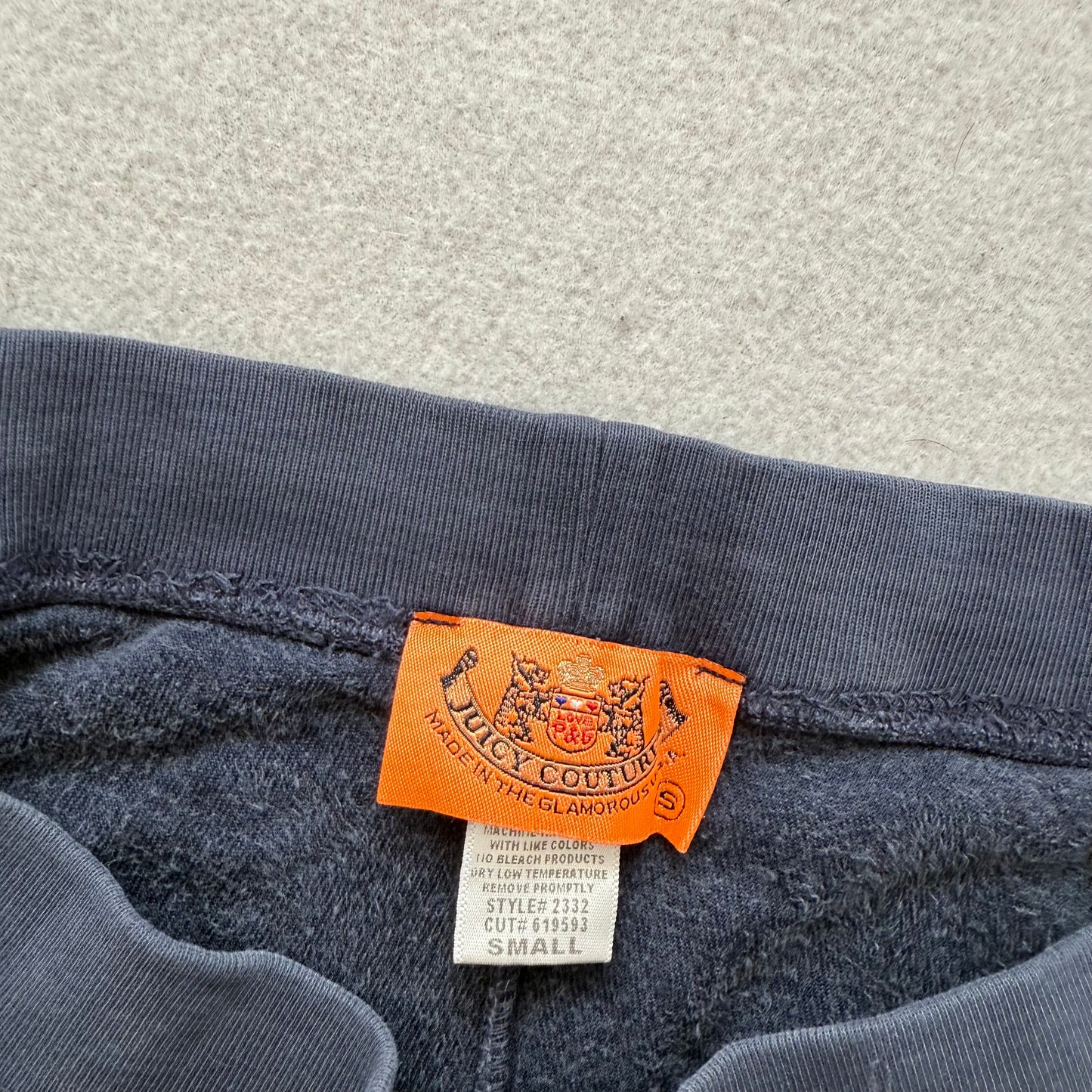 2003 Vintage Juicy Couture Women's Navy Blue Velour Flared Track Pant Y2K Size S