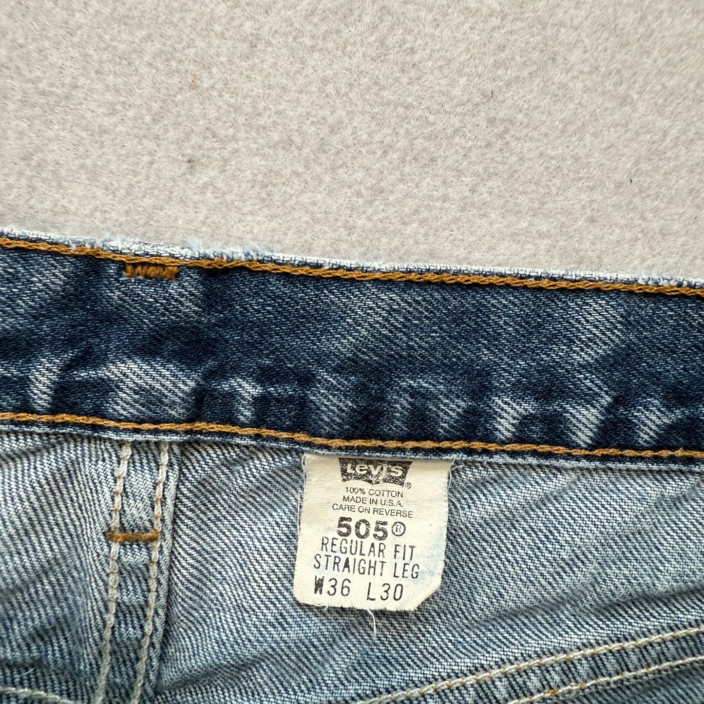 Levi Strauss & Co. 505 Men's Blue Denim Relaxed Fit Straight Leg Jeans Size 36