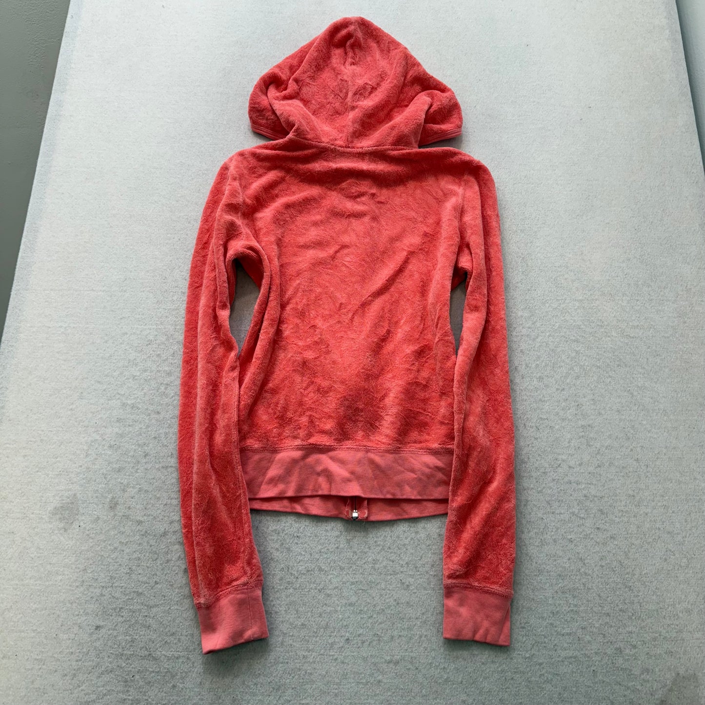 Vintage Juicy Couture Women's Guava Terrycloth Zip Up Hoodie Loungewear Size S