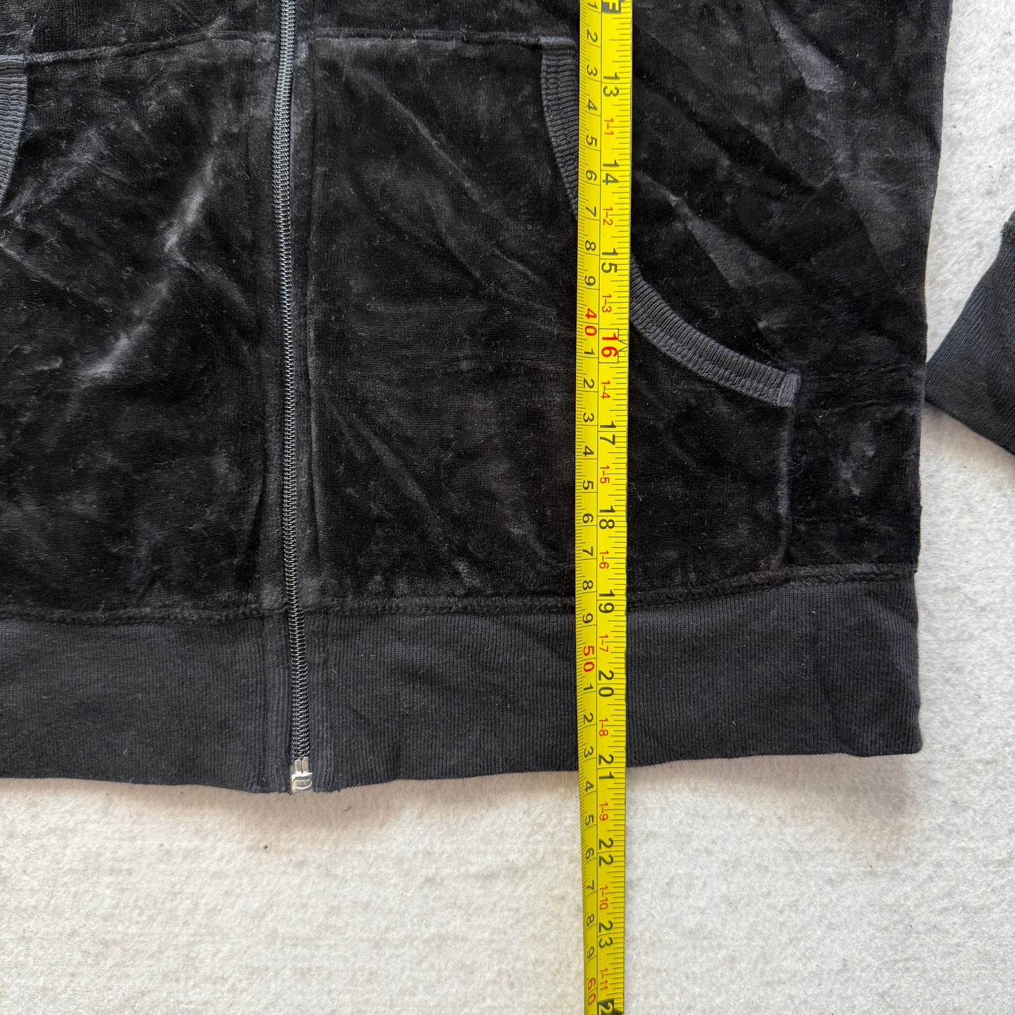 Juicy Couture Scottie Dogs Black Velour Tracksuit Set Hoodie & Pants Size M/S