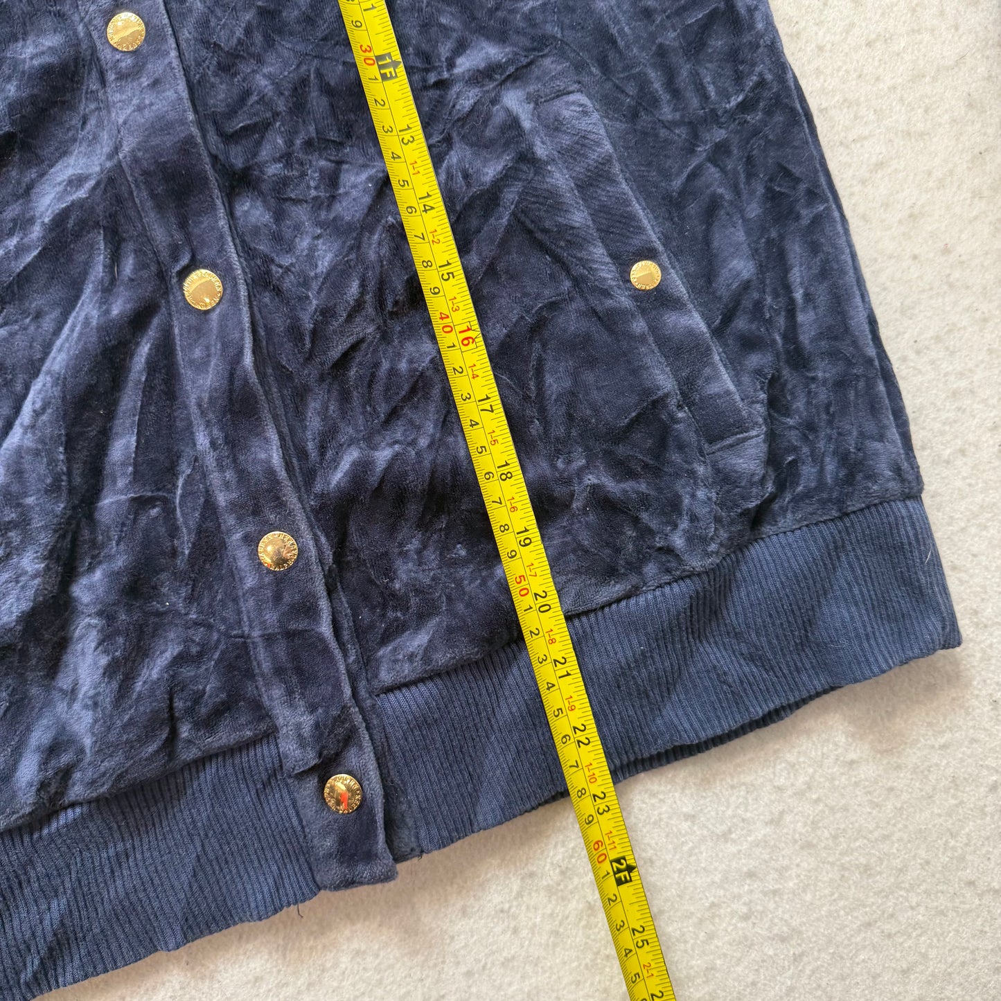 Lauren Ralph Lauren Womens Navy Gold Snaps Button Track Jacket Y2K Preppy Size M
