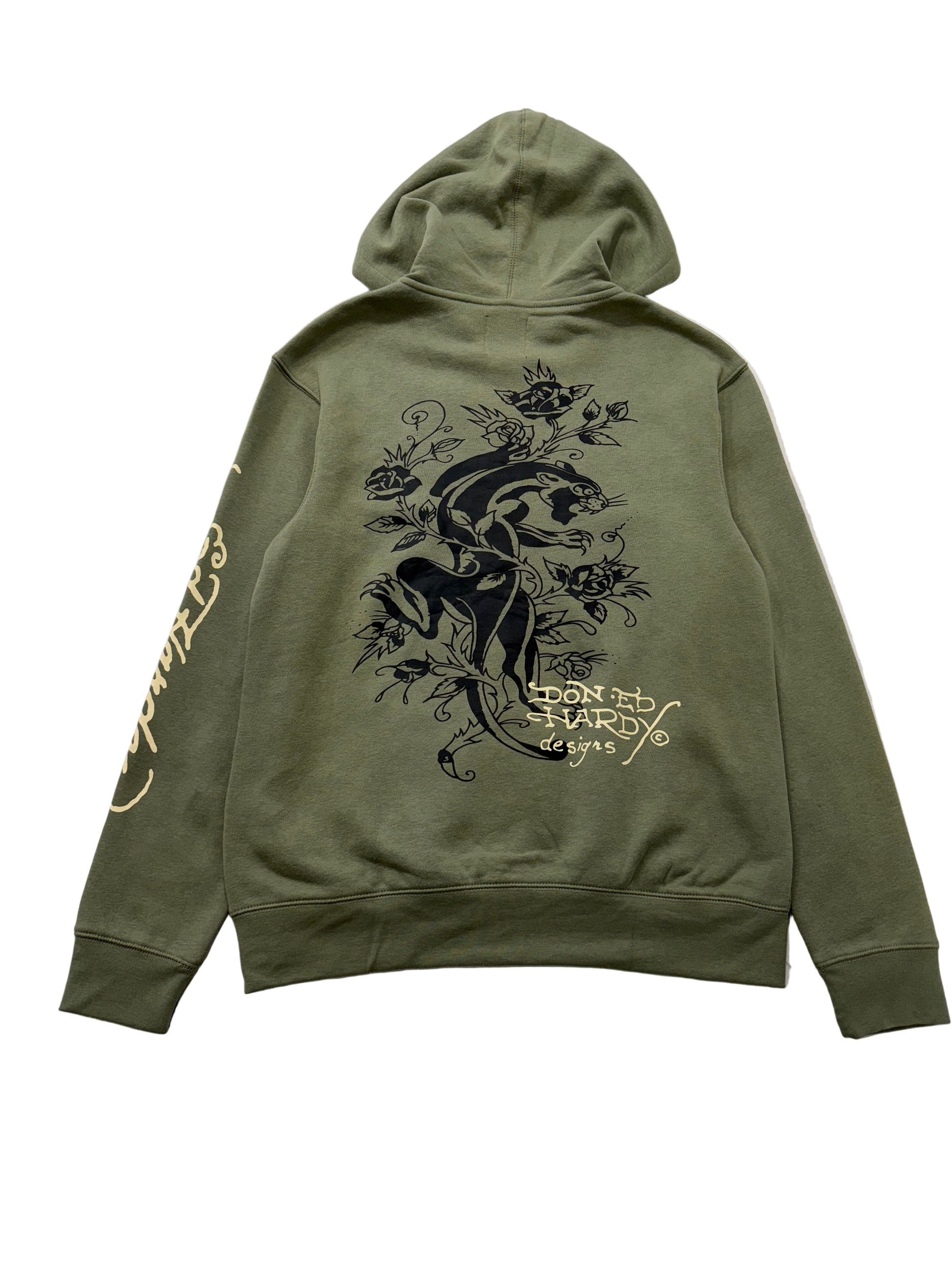 ED HARDY “Dragon Heart” SAGE ZIP UP HOODIE - Clean Curriculums 