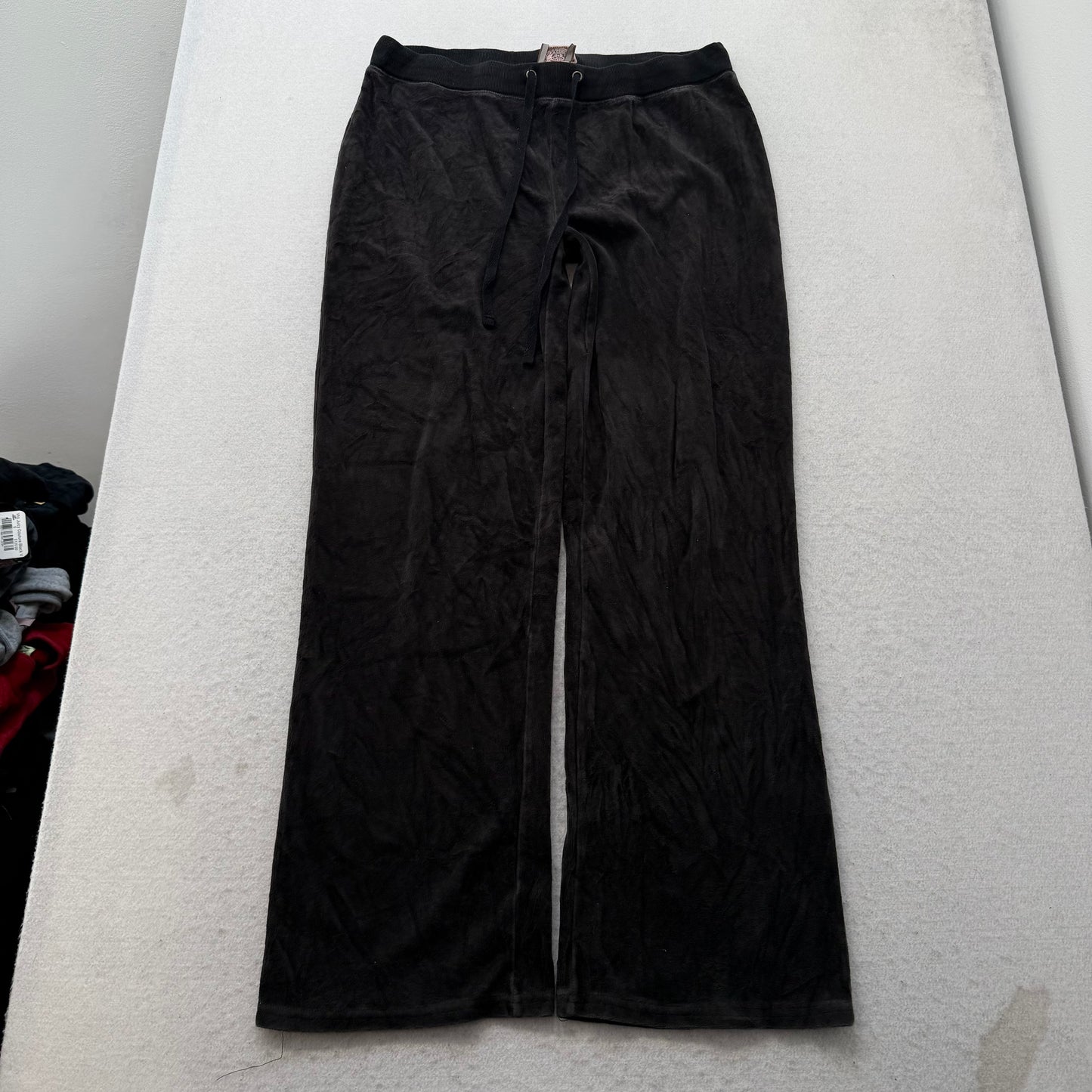 Vintage Juicy Couture Women's Black Velour Tracksuit Set Hoodie & Pants Size L