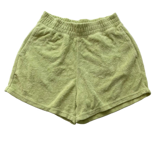 Hollister Women's Yellow Terry Cloth Ultra High Rise Shorts Side Pockets Size XS
