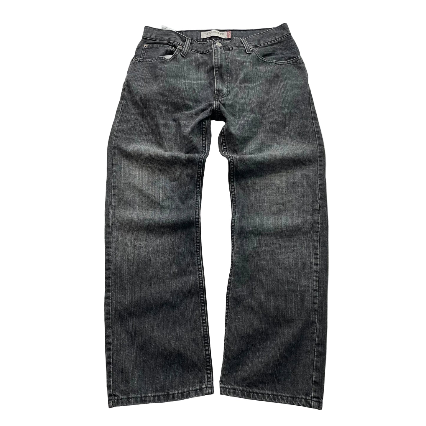 Levi's 505 Straight Fit Jeans Mens Black Denim Zip-Fly Pocket Classic Size 33x30