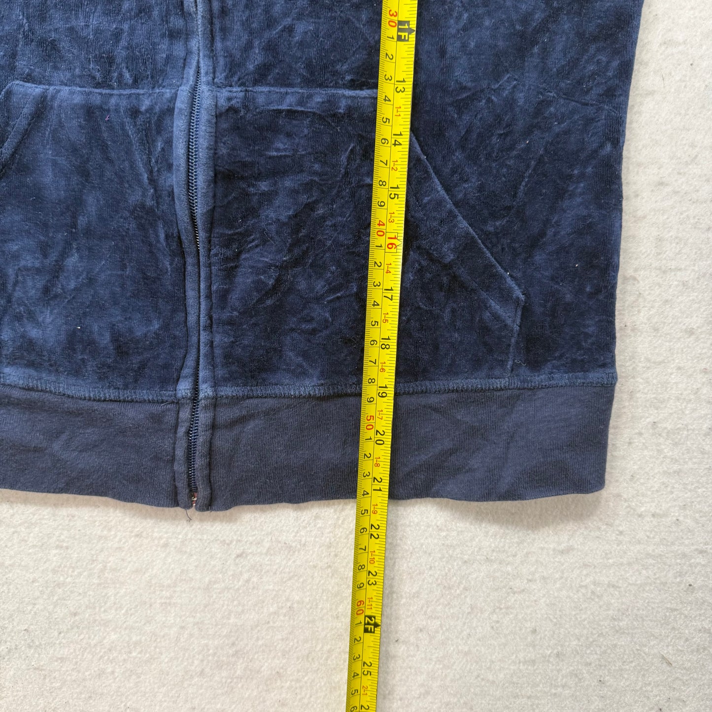 Juicy Couture “Juicy Coconut” Navy Velour Tracksuit Set Hoodie & Pants Size XL