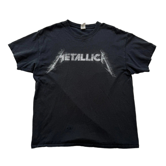 Gildan Men's Black Cotton T-Shirt Short Sleeve Metallica Band Graphic Tee Size L