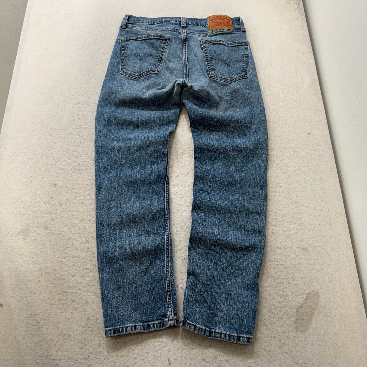 Levi's 505 Men Blue Denim Jeans Straight Leg Pocket Zip-Fly Classic Size W32xL30