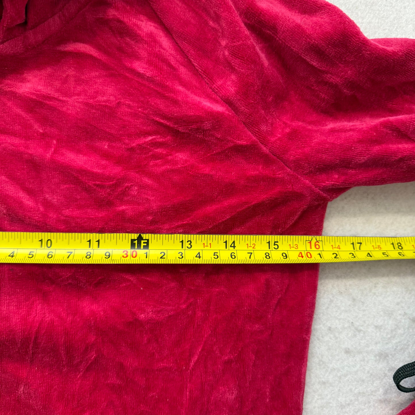 Juicy Couture Women's Red Velour Zip-Up Hoodie Rhinestones Graphic Logo Size XS