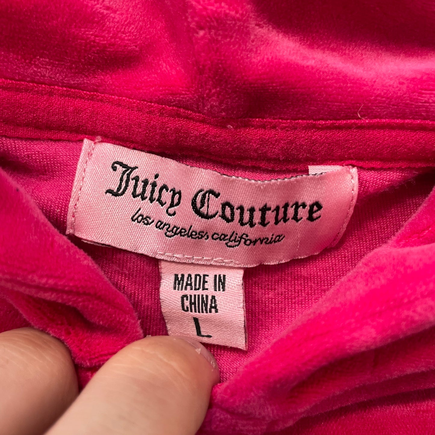 Juicy Couture Women's Hot Pink Velour Tracksuit Set Hoodie & Flared Pant Size L