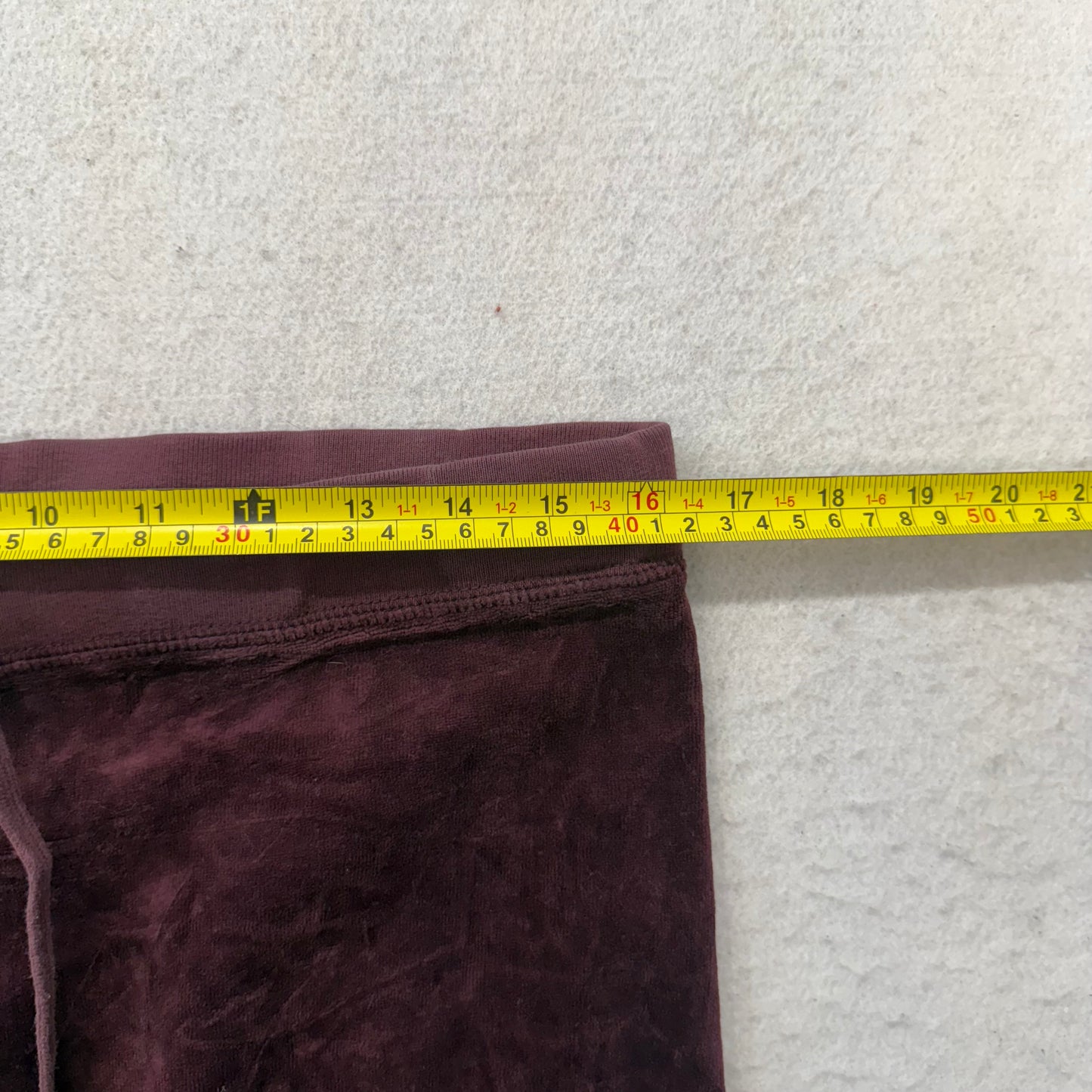 2003 Vtg Juicy Couture Womens Burgundy Velour Flare Track Pant Orange Tag Size S