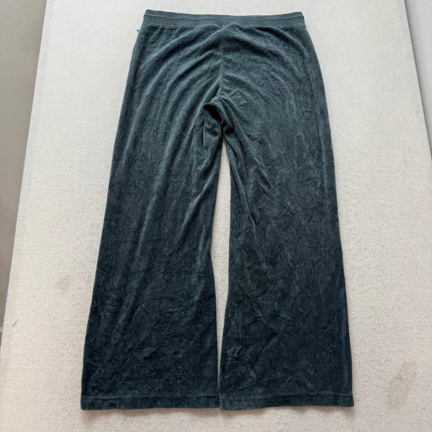 Juicy Couture Women's Deep Sea Green Velour Flared Track Pants Drawstring Size M