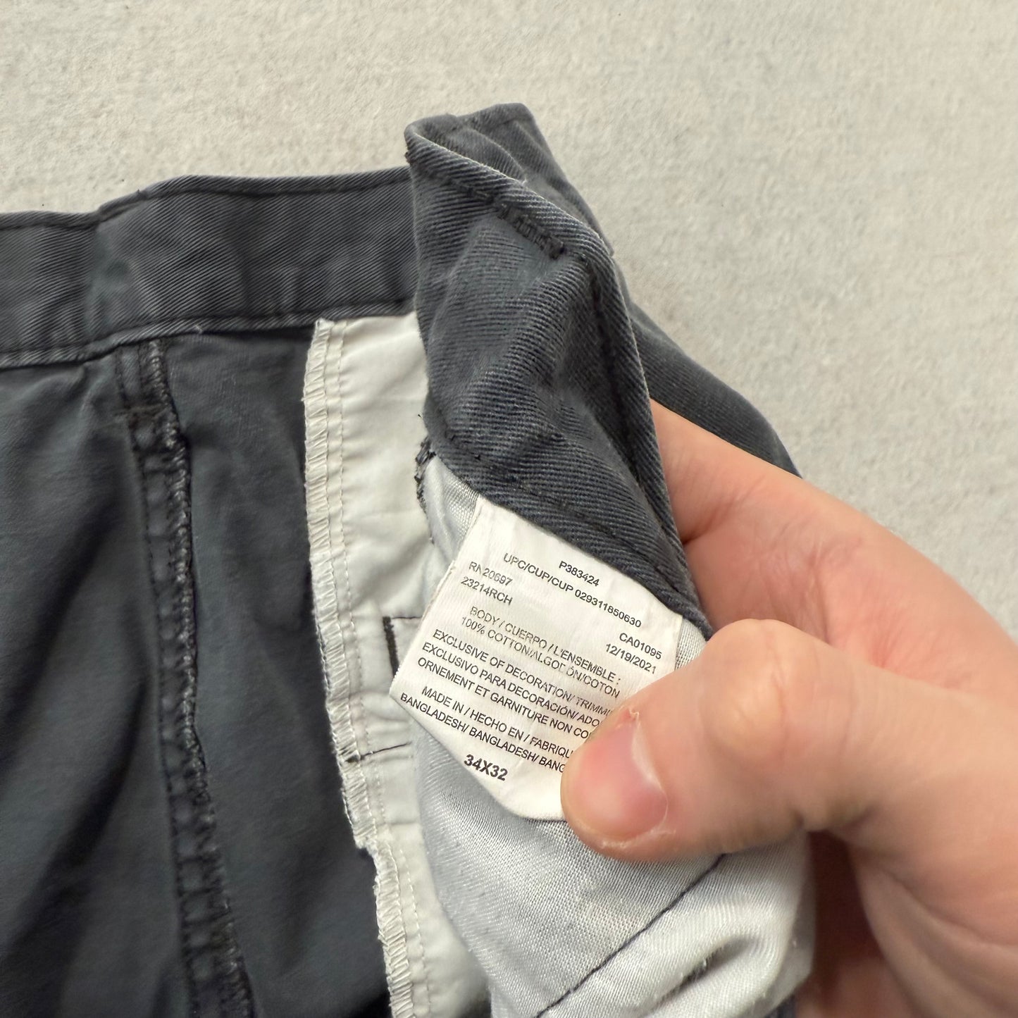 Dickies Men's Charcoal Gray Cotton Loose Fit Cargo Pants Streetwear Size 34