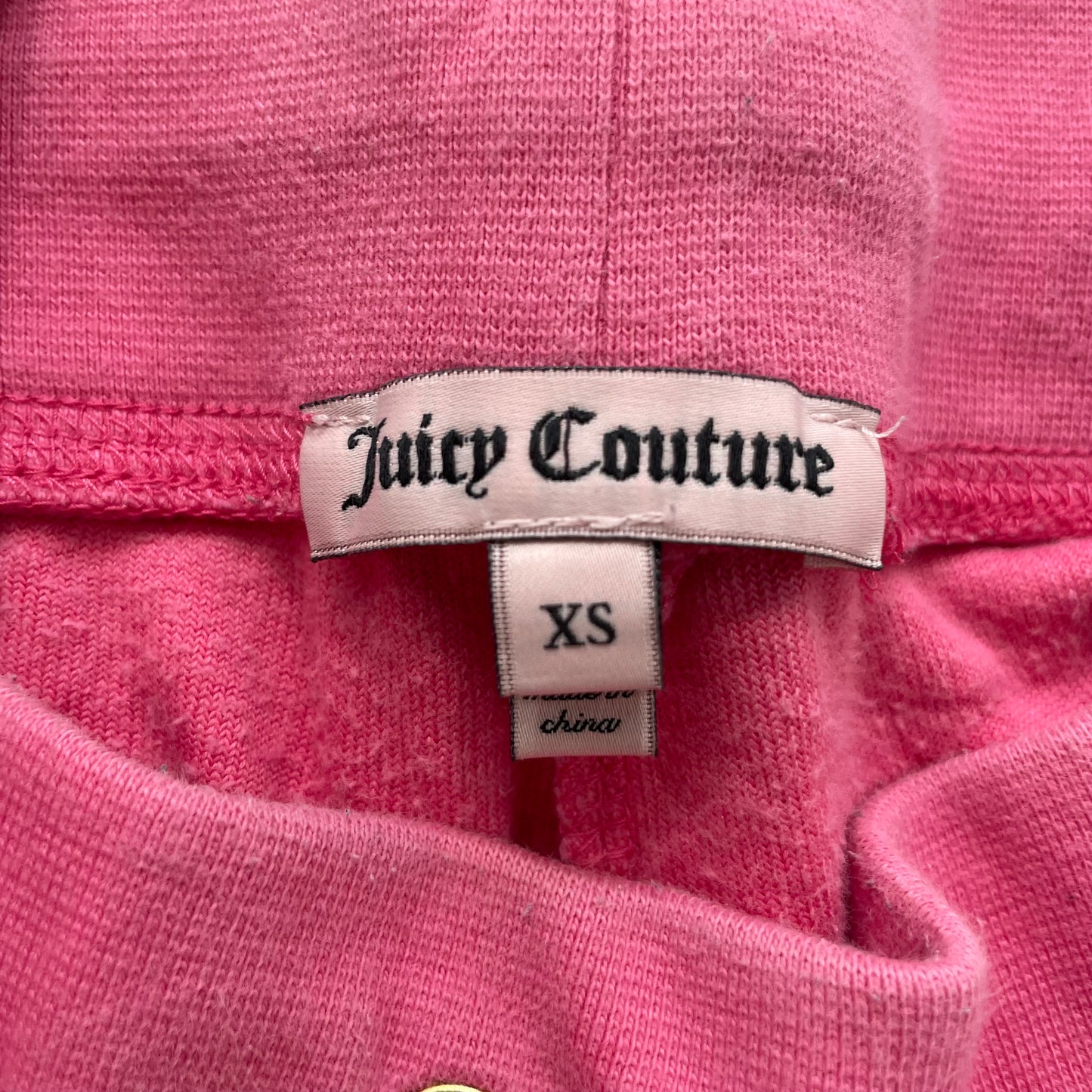 Juicy Couture Women's Hot Pink Velour Flared Track Pants Glitter Logo Size XS