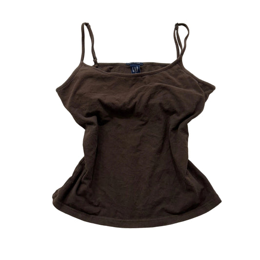 Gap Women's Brown Cotton Camisole Tank Top Stretch Spaghetti Straps Size L