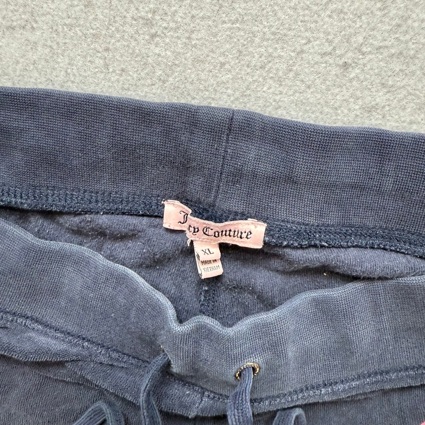 Juicy Couture Women's Charcoal Gray Terry Cloth Flared Track Pants Logo Size XL