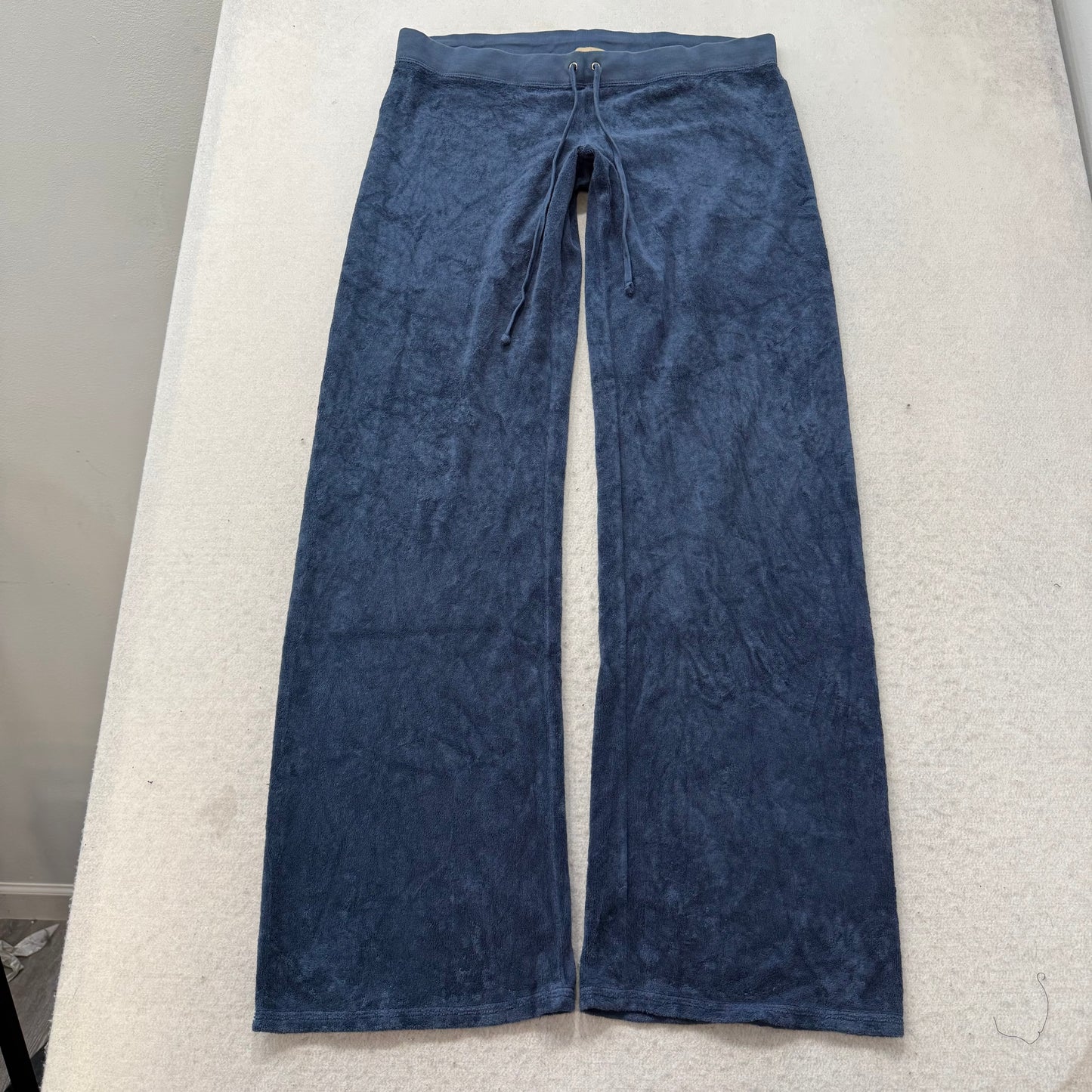 2003 Vtg Juicy Couture Steel Blue Terry Cloth Hoodie & Pant Tracksuit Set Size M