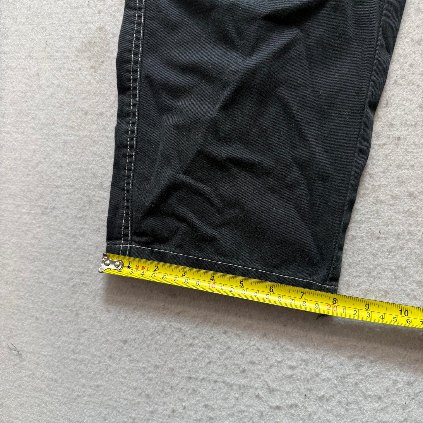 Empyre Men's Black Loose Fit Embroidered Cargo Skate Pants Streetwear Size 34