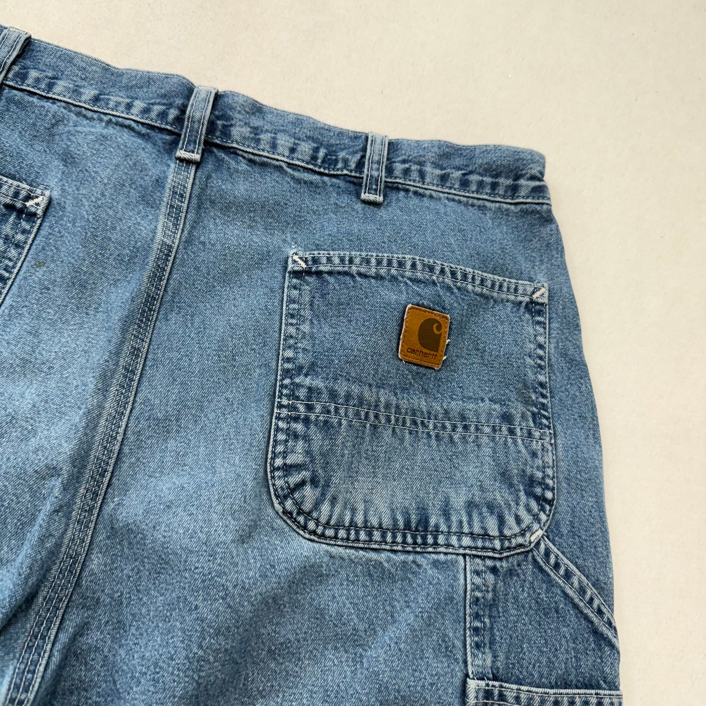 Carhartt Men's Medium Blue Denim Dungaree Fit Carpenter Jeans Workwear Waist 36
