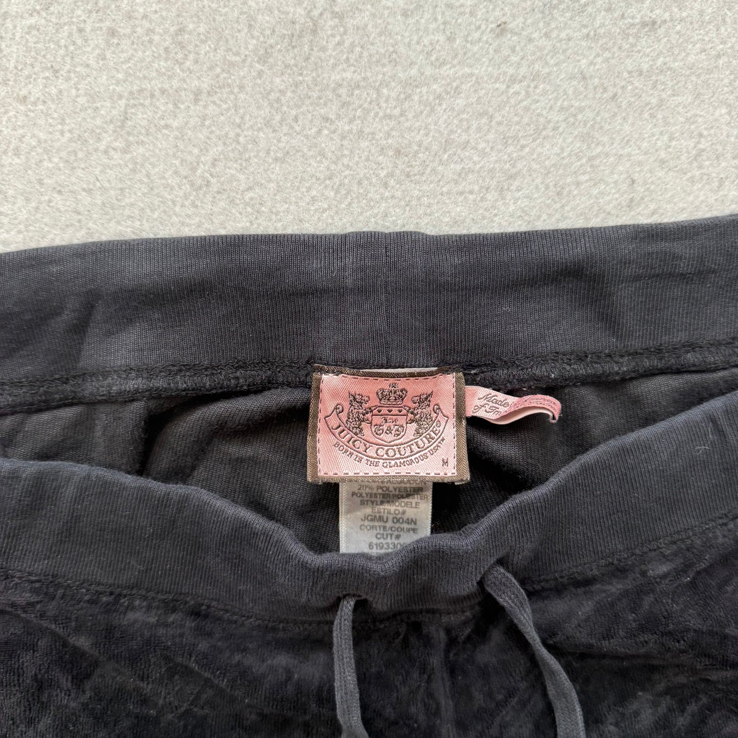 Juicy Couture Women's Black Velour Flare Track Pant Loungewear Preppy Y2K Size M