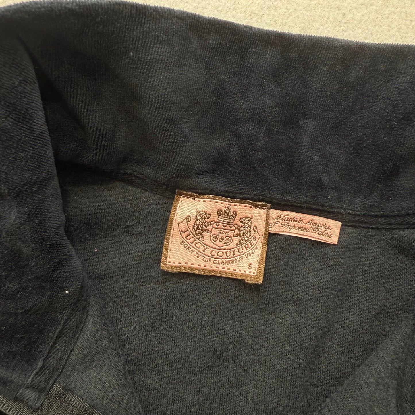 Vintage Juicy Couture Womens Navy Blue Velour Zip Up Track Jacket Classic Size S