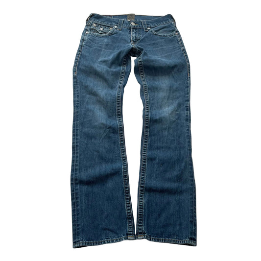Vintage True Religion Women's Blue Bootcut Denim Jeans Pockets Classic Size 30