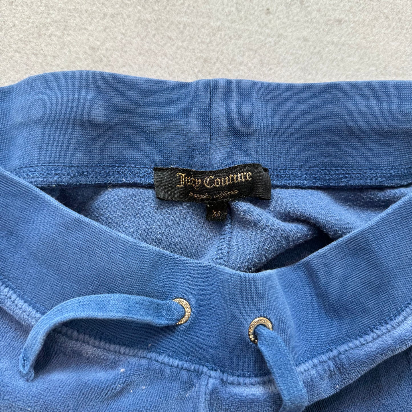 Juicy Couture Women's Dark Blue Velour Flared Leg Track Pants Drawstring Size XS