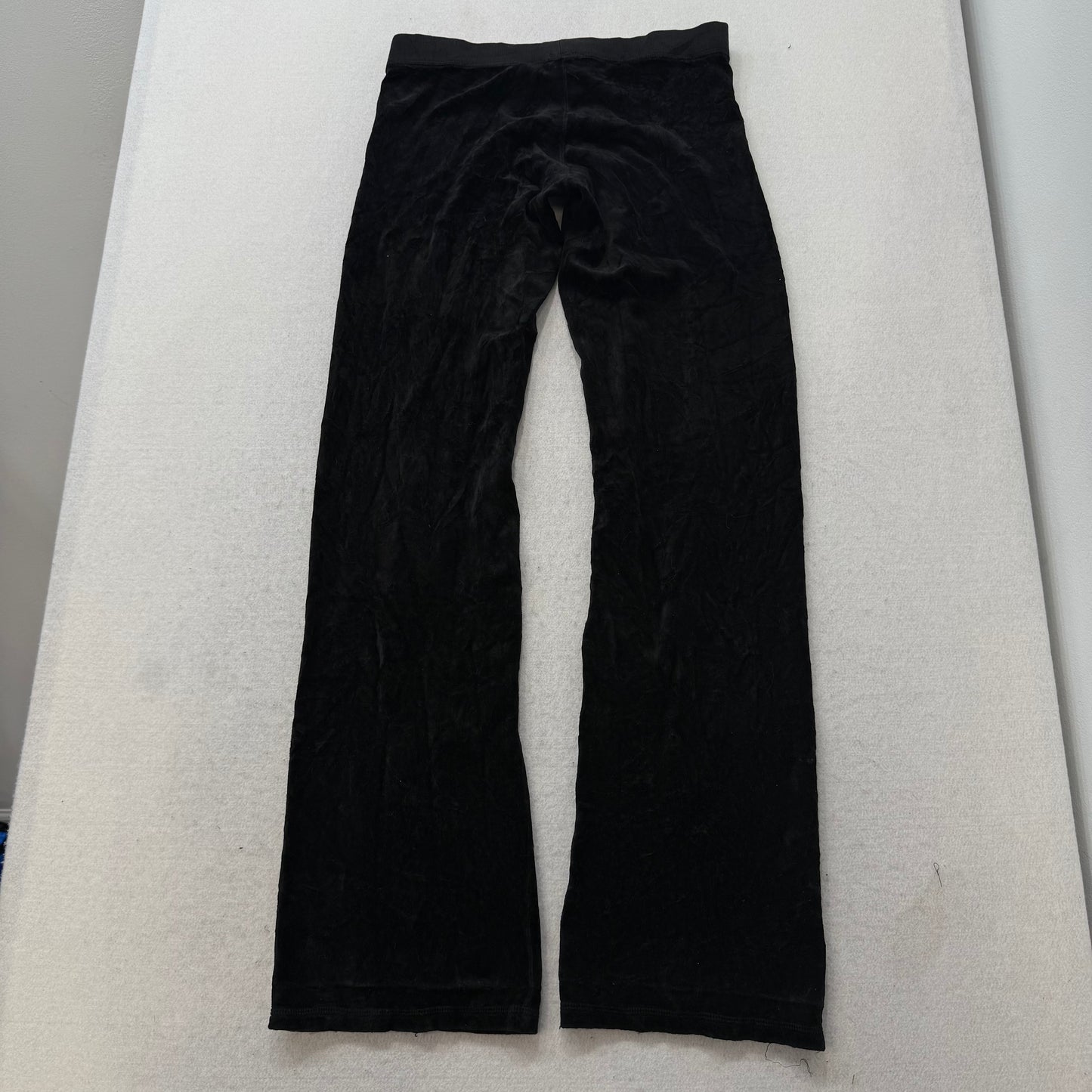 2003 Vintage Juicy Couture Women's Black Velour Flare Track Pant Low Rise Size P