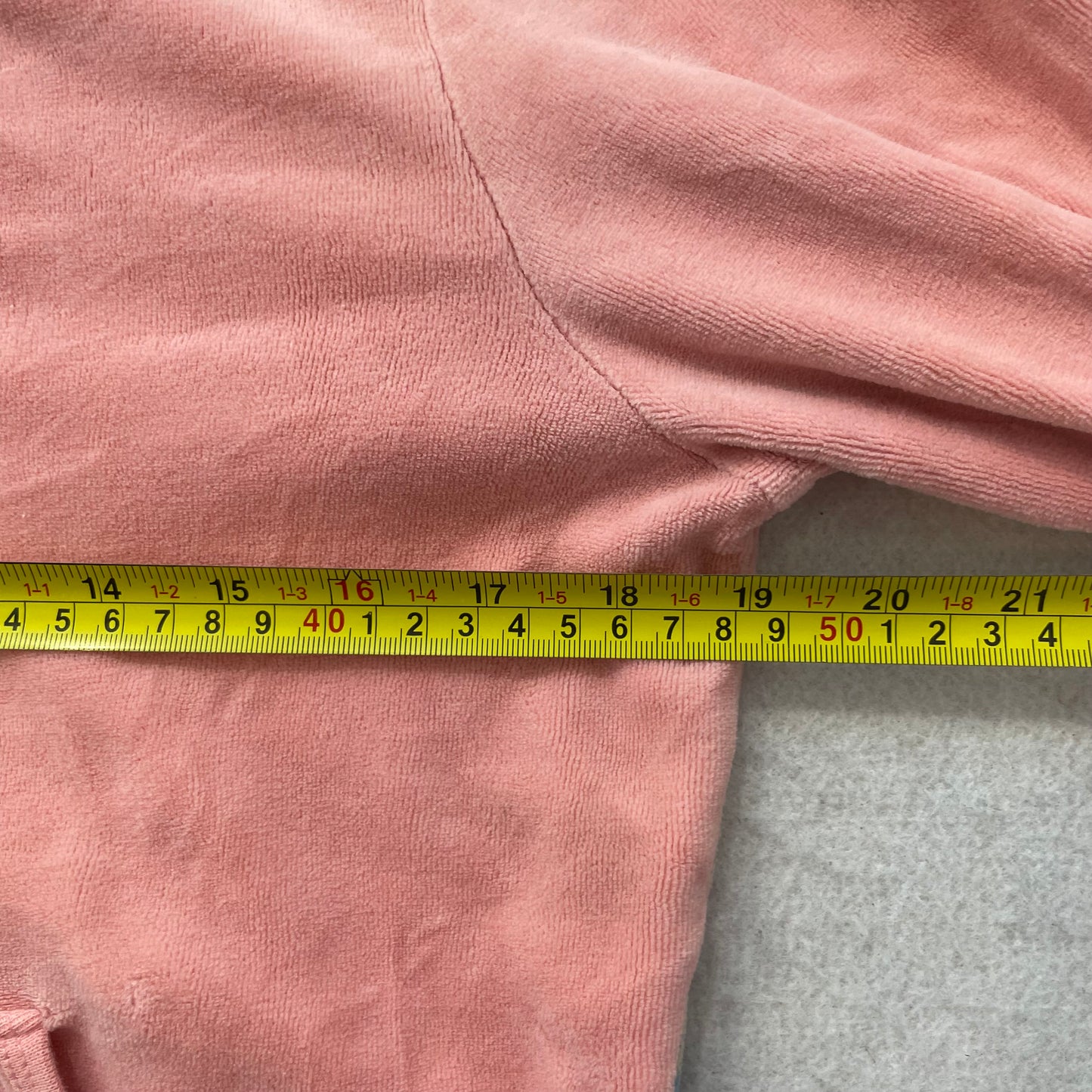 Juicy Couture Women's Coral Pink Velour Zip Up Hoodie Abstract Landscape Size XL