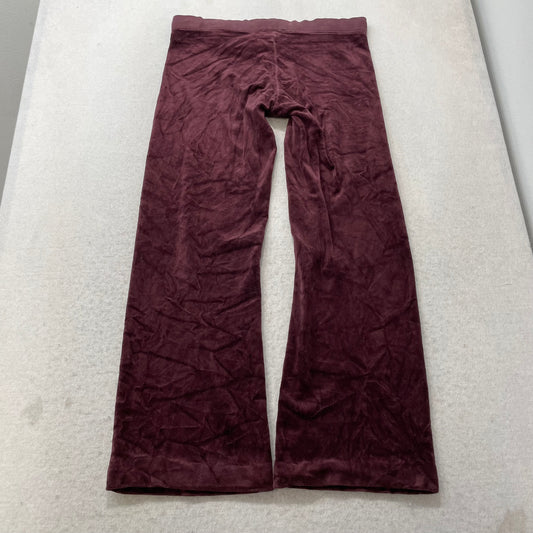 2003 Vintage Juicy Couture Women's Burgundy Velour Flared Track Pant Logo Size S